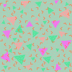 Colorful abstract pattern with green and pink triangles