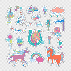 Unicorn stickers set