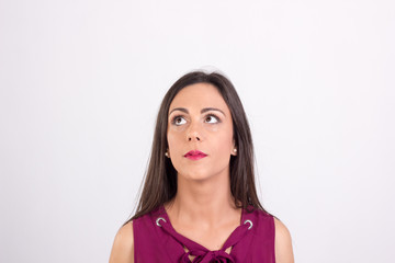 Fototapeta premium Brunette girl thinking