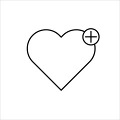 thin line heart icon on white background