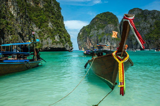 Boats on Koh Phi Phi island, Thailand