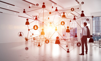 Networking and social communication concept as effective point for modern business