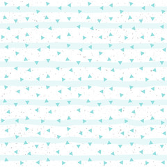 Soft pastel triangle seamless background. Blue colored abstract triangle