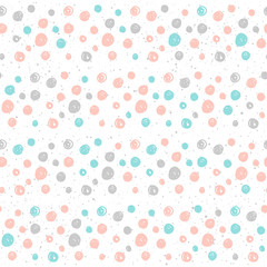 Doodle circle seamless background.