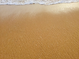 Obraz na płótnie Canvas Abstract natural sandy beach closeup, seacoast background. Space surface for text