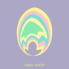 Template of card with simple Easter egg. Vector concept