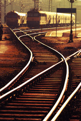 Fototapeta na wymiar Detail of railway at railway station