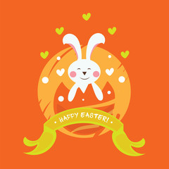 Happy easter rabbit postcard
