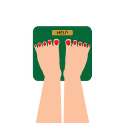 Lose my weight and HELP. Vector flat illustration