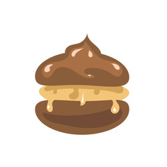 The cake icon on the white background. Flat vector illustration