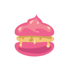 The cake icon on the white background. Flat vector illustration