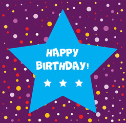 Happy Birthday postcard with stars