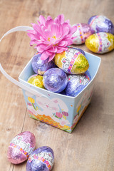 Chocolate Easter eggs in the box