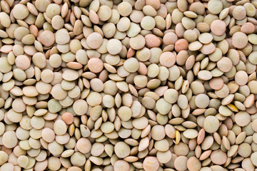 Lentils pulse legumes vegetables vegetarian food background.