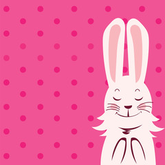Rabbit postcard vector illustration