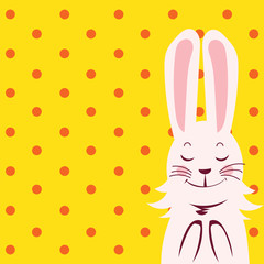 Rabbit postcard vector illustration