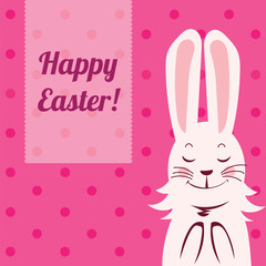 Happy Easter rabbit postcard
