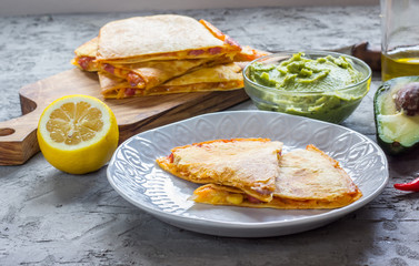 Mexican Quesadilla with smoked sausage