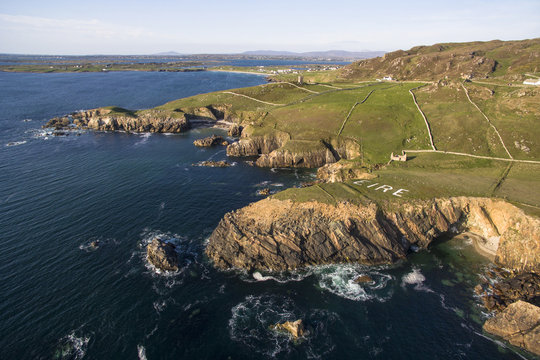 Aerial view of coastline