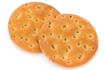 Short pastry cookies isolated on white background.