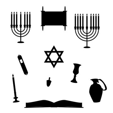  Jewish Religious Objects Silhouettes