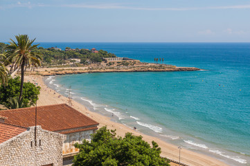 Tarragona beach and sea view