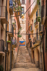 Tarragona narrow street view