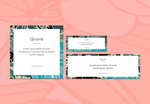 3 Social Media Post Layouts with Abstract Borders