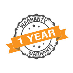 1 Year Warranty stamp illustration