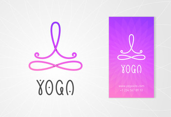 Yoga studio logo design template