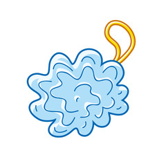 Soft bath puff isolated.