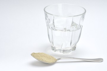 Clay powder and water