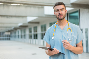 male nurse with stethoscope