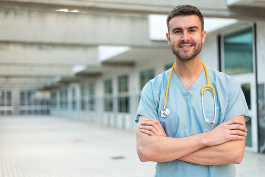 male nurse with stethoscope