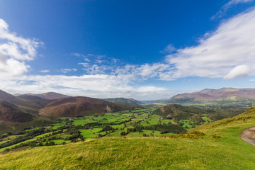 Panoramic View of Kenswick's Valley in Lake District, UK