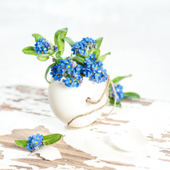 Easter egg flowers forget me not decoration