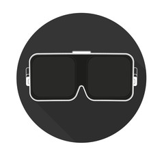 VR glasses for smartphone vector illustration. Virtual reality box for phone. VR headset icon cardboarde gear