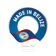 Fototapeta premium Made in Belize flag blue color label logo icon