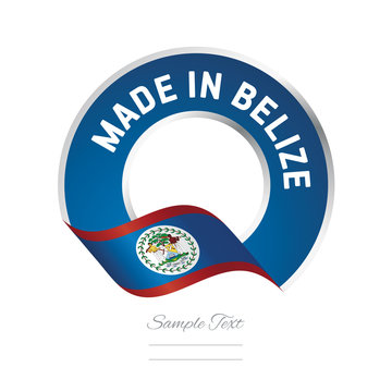Made in Belize flag blue color label logo icon