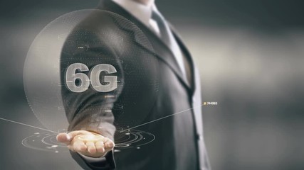 6G Businessman Holding in Hand New technologies - Powered by Adobe