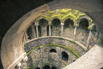 Sintra, Lisbon district, Portugal. Initiation well, also called as Inverted Tower.