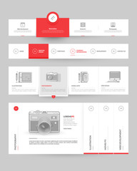 Website template elements with concept icons.
Collection of various elements for web page navigation.