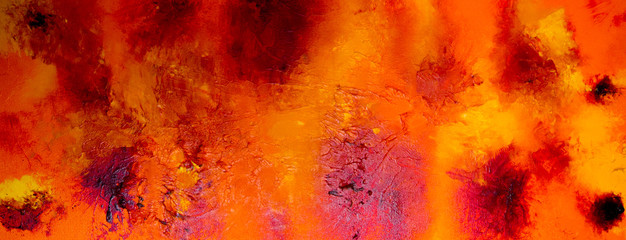 Red, Orange, Yellow Abstract Painted by Dogs