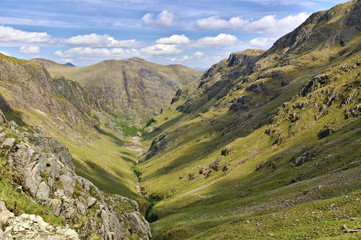 Lost Valley with ridge and steep slopes