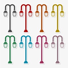 Street light silhouette. Flat road lamp symbol icon. Vector illustration