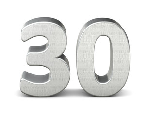 30 zahl silber 3d number silver struktur