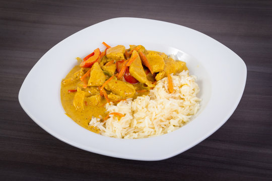 homemade chicken curry with rice