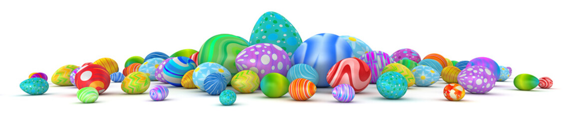 Pile of colorful Easter eggs - 3d render