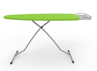3d illustration of ironing board. white background isolated. icon for game web.