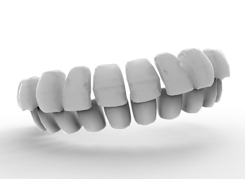 3d illustration of teeth. white background isolated. icon for game web.